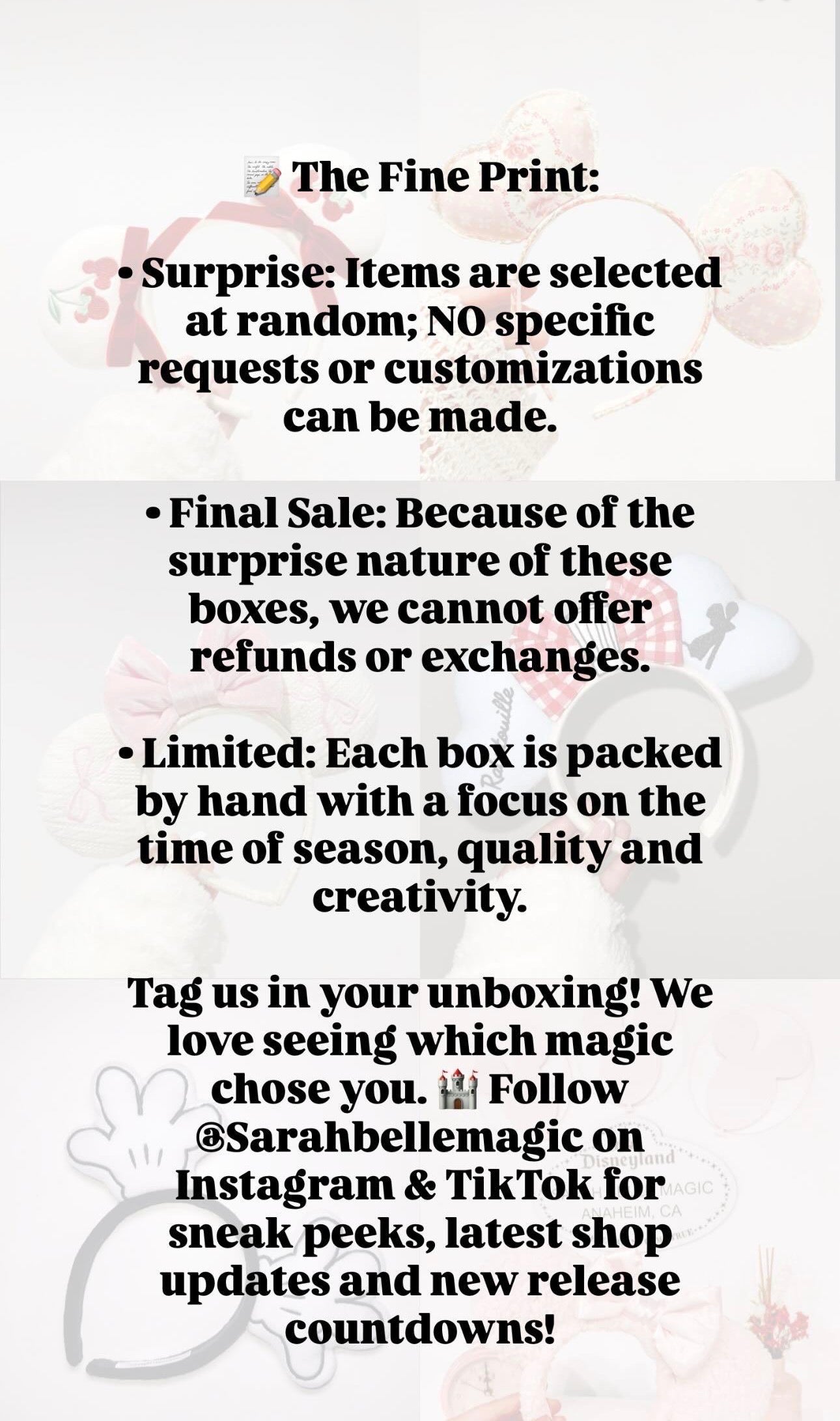 Blind Box Mystery Mouse Ears | Please Read Full Description